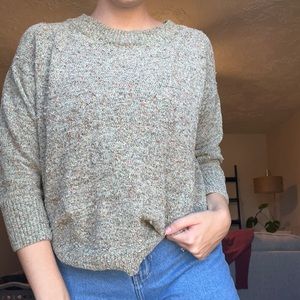 cozy neutral green sweater
